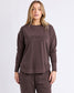 Foxwood Simplified Cotton Crew Sweatshirt in Coffee | Women's Clothing | Gretel Lane