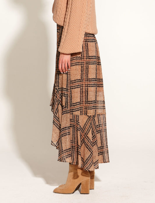 Something Beautiful Midi Skirt (Houndstooth Check)