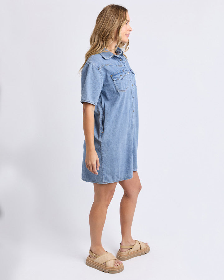 Sorcha Denim Dress (Light Blue)