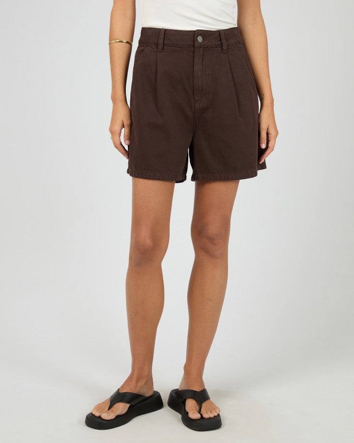 All About Eve Stevie High Rise Denim Short Brown | Women's Clothing | Gretel Lane