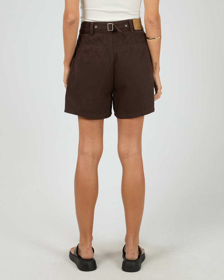 All About Eve Stevie High Rise Denim Short Brown | Women's Clothing | Gretel Lane