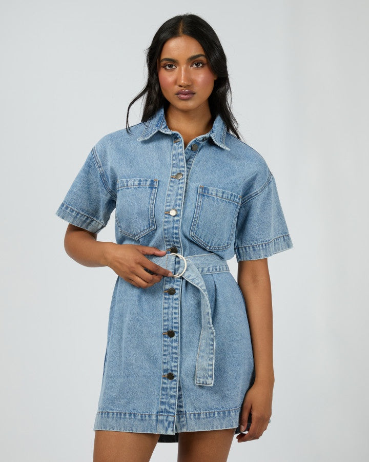 Sunny Denim Dress (Light Blue)