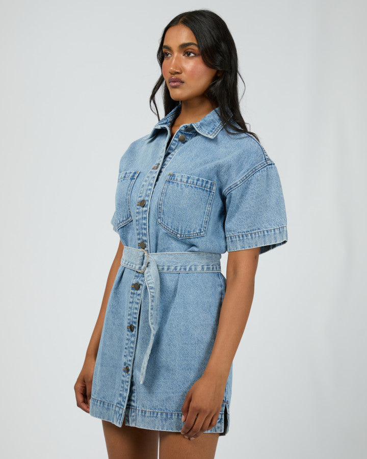 Sunny Denim Dress (Light Blue)