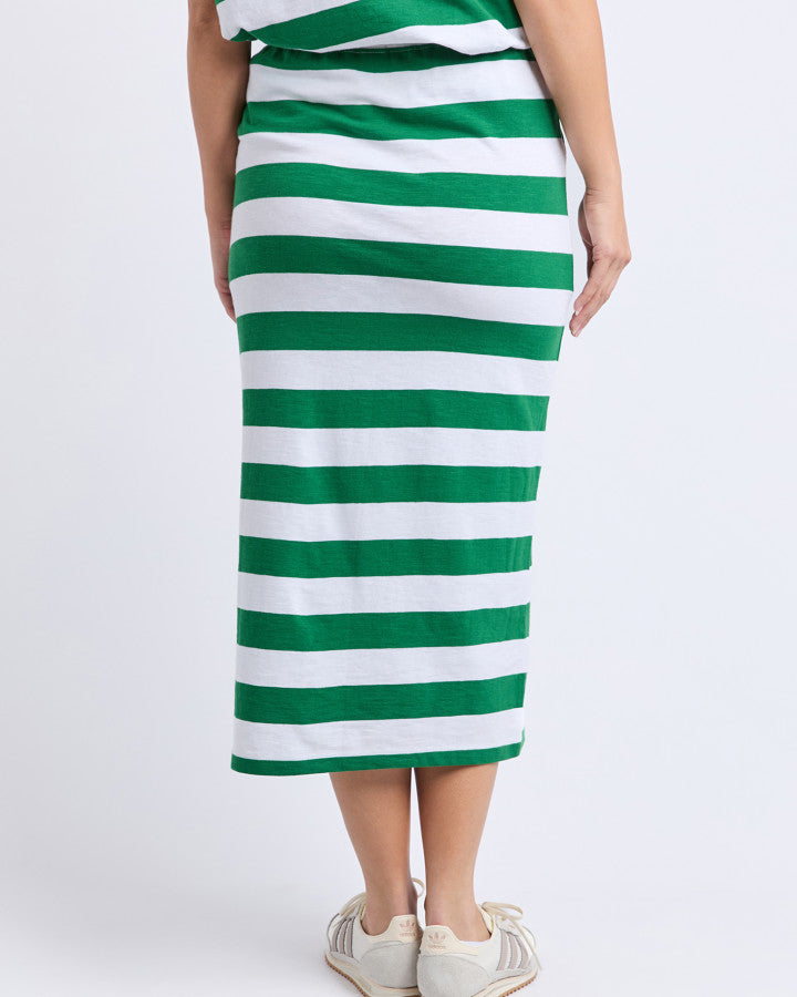 Tallow Skirt (White & Green Stripe)