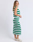 Tallow Skirt (White & Green Stripe)