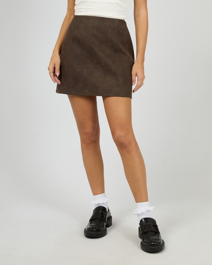 All About Eve Vanner Vegan Leather Mini Skirt Coffee | Women's Clothing | Gretel Lane
