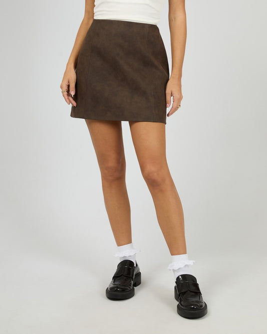 All About Eve Vanner Vegan Leather Mini Skirt Coffee | Women's Clothing | Gretel Lane