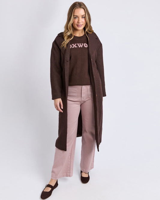 Foxwood Women's Brown Wool-Blend Whistler Coat | Gretel Lane