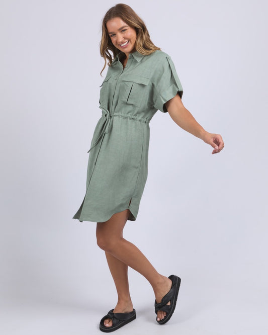 Willow Shirt Dress (Iceberg Green)