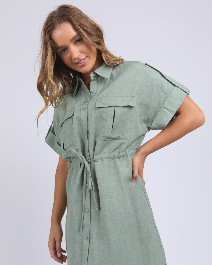Willow Shirt Dress (Iceberg Green)