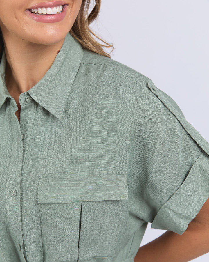 Willow Shirt Dress (Iceberg Green)