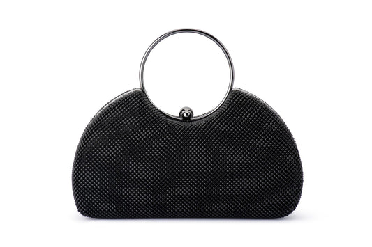 Jamie Ball Mesh Top Handle Bag (Black)