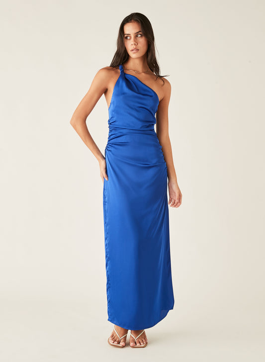 Balmy One Shoulder Dress (Ocean Blue)