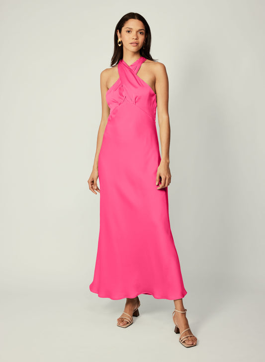 Paris Midi Dress (Pink)