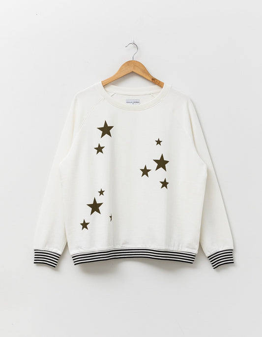 Sweater (Alabaster/ Olive Stars)