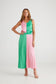 Alias Pleated Skirt - Two Tone (Green + Pink)