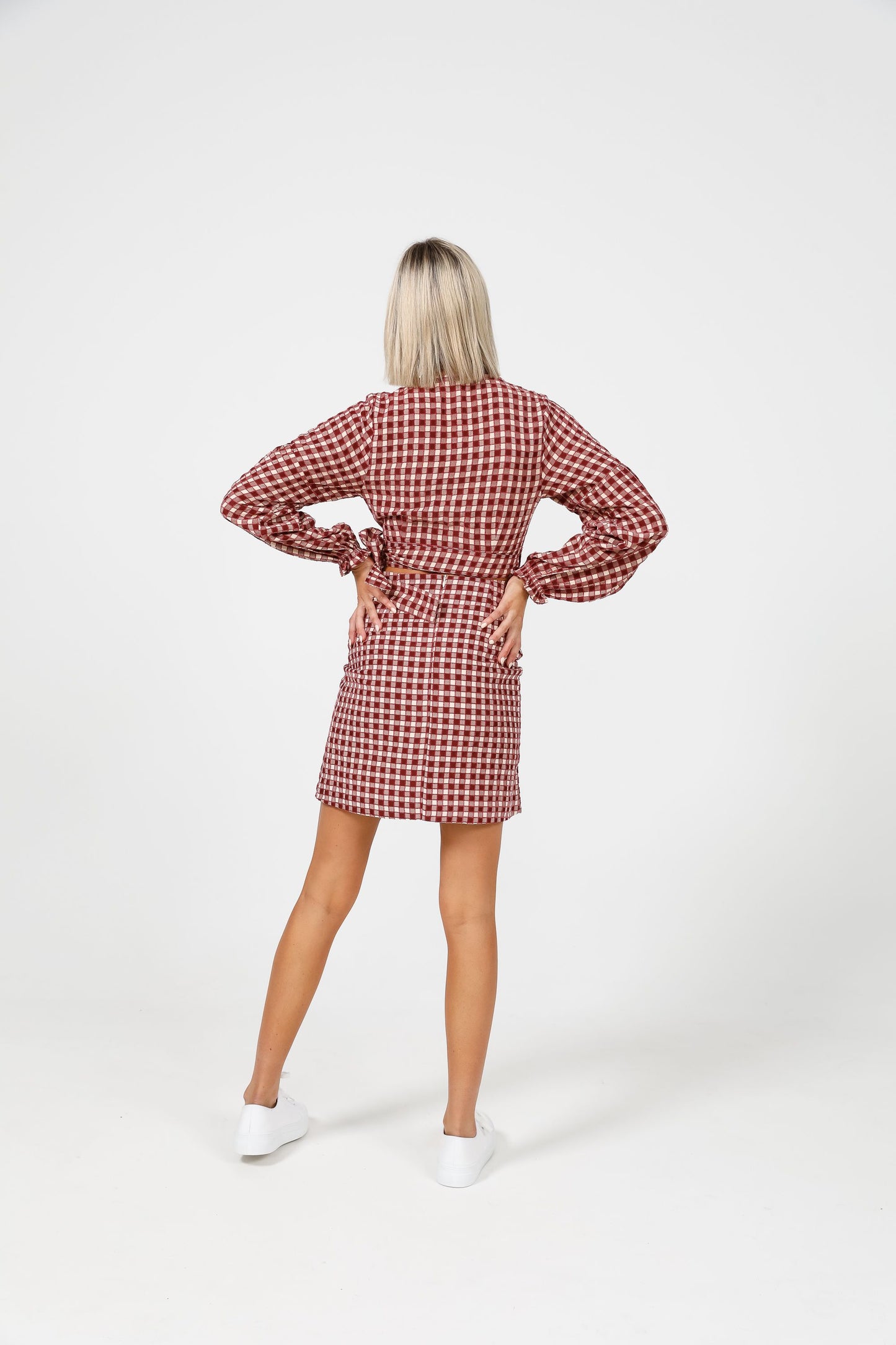 Amber Mini Skirt (Pink Check)