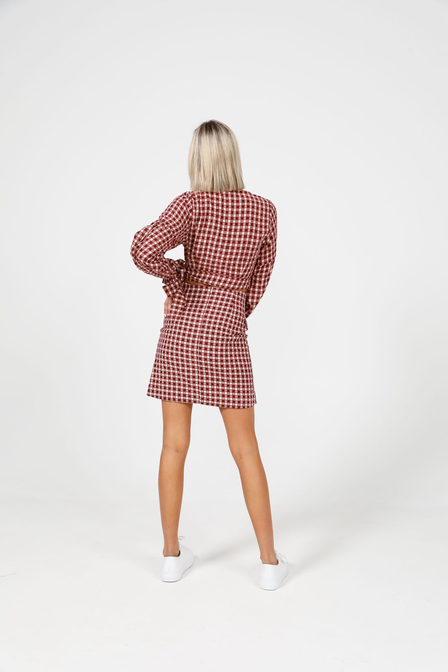 Amber Mini Skirt (Pink Check)