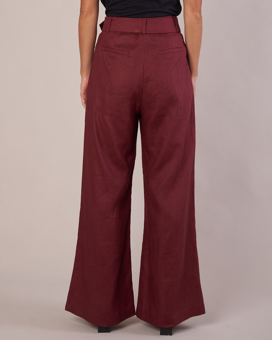 Bridgette Linen Pants (Merlot)