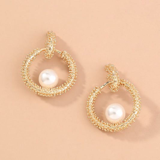 Beth Ball Hoop Baroque Pearl Earrings