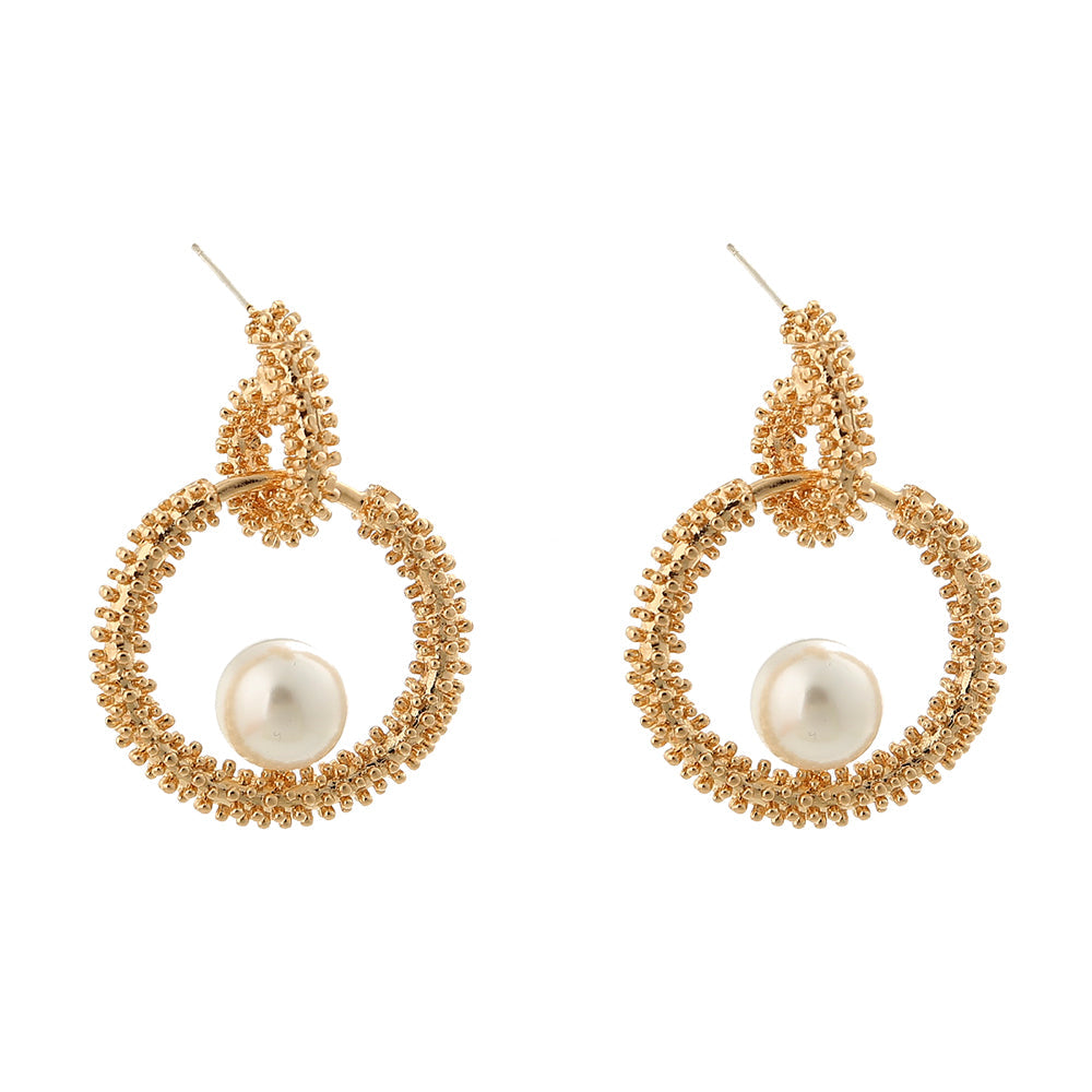 Beth Ball Hoop Baroque Pearl Earrings