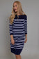 Bianca Knitted Dress (Navy/White Stripes)