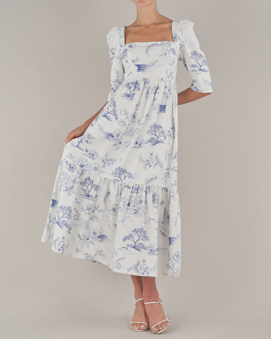 Blue Willow Linen Maxi
