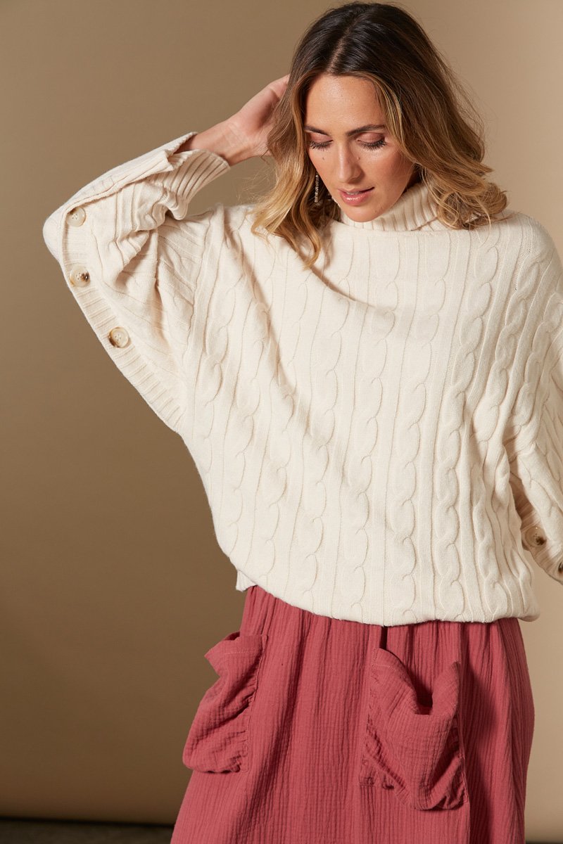 Clarity Cable Knit (Creme)