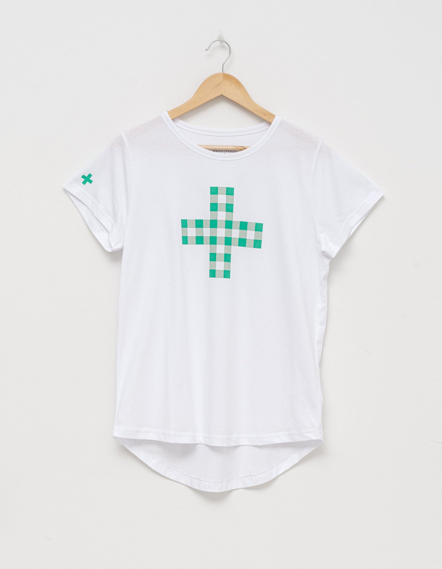 Emerald Gingham Cross Tee