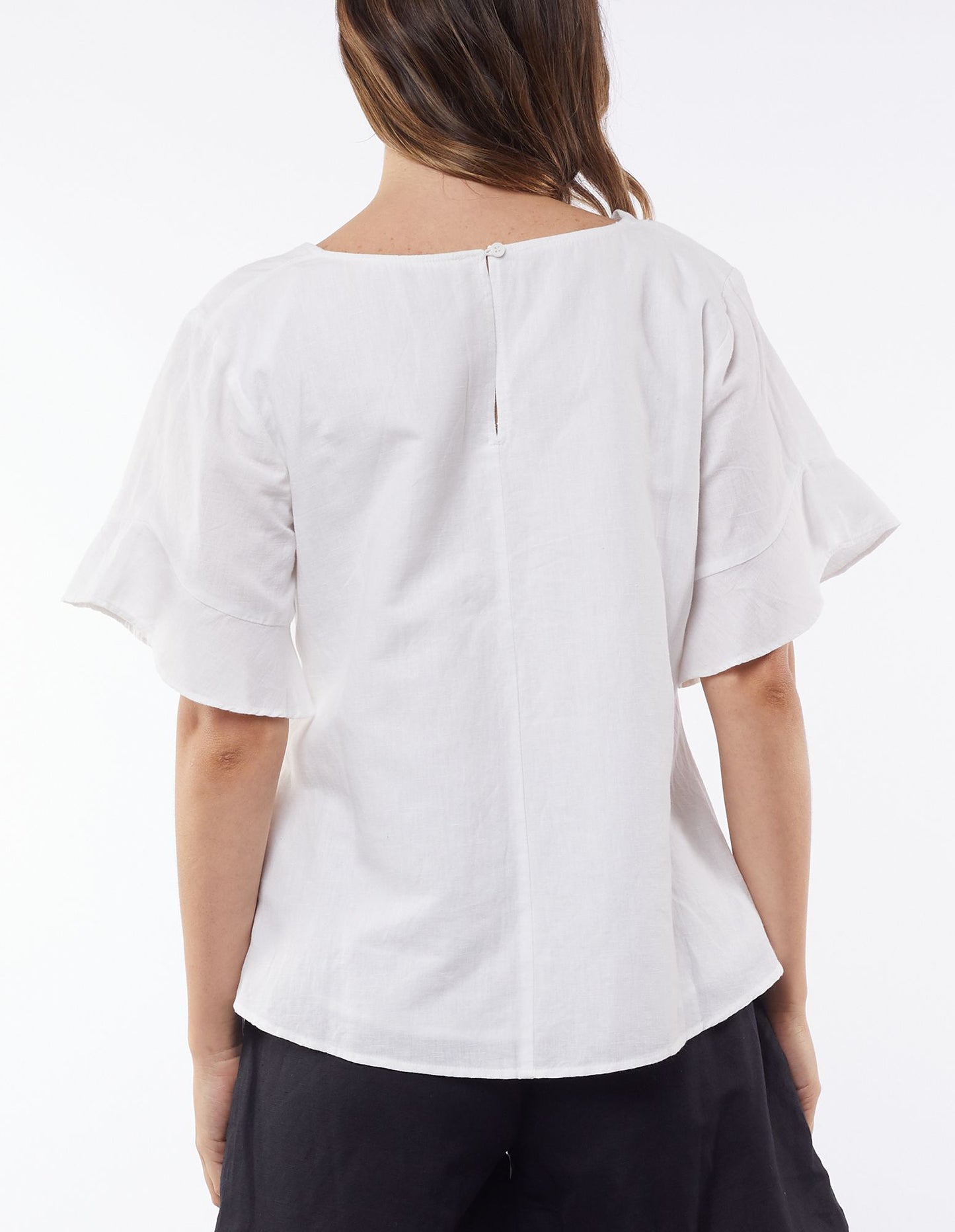 Flutter Sleeve Tee (White)