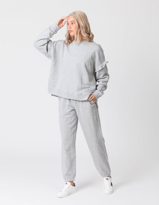 Lexi Ruffle Sweater (Grey)