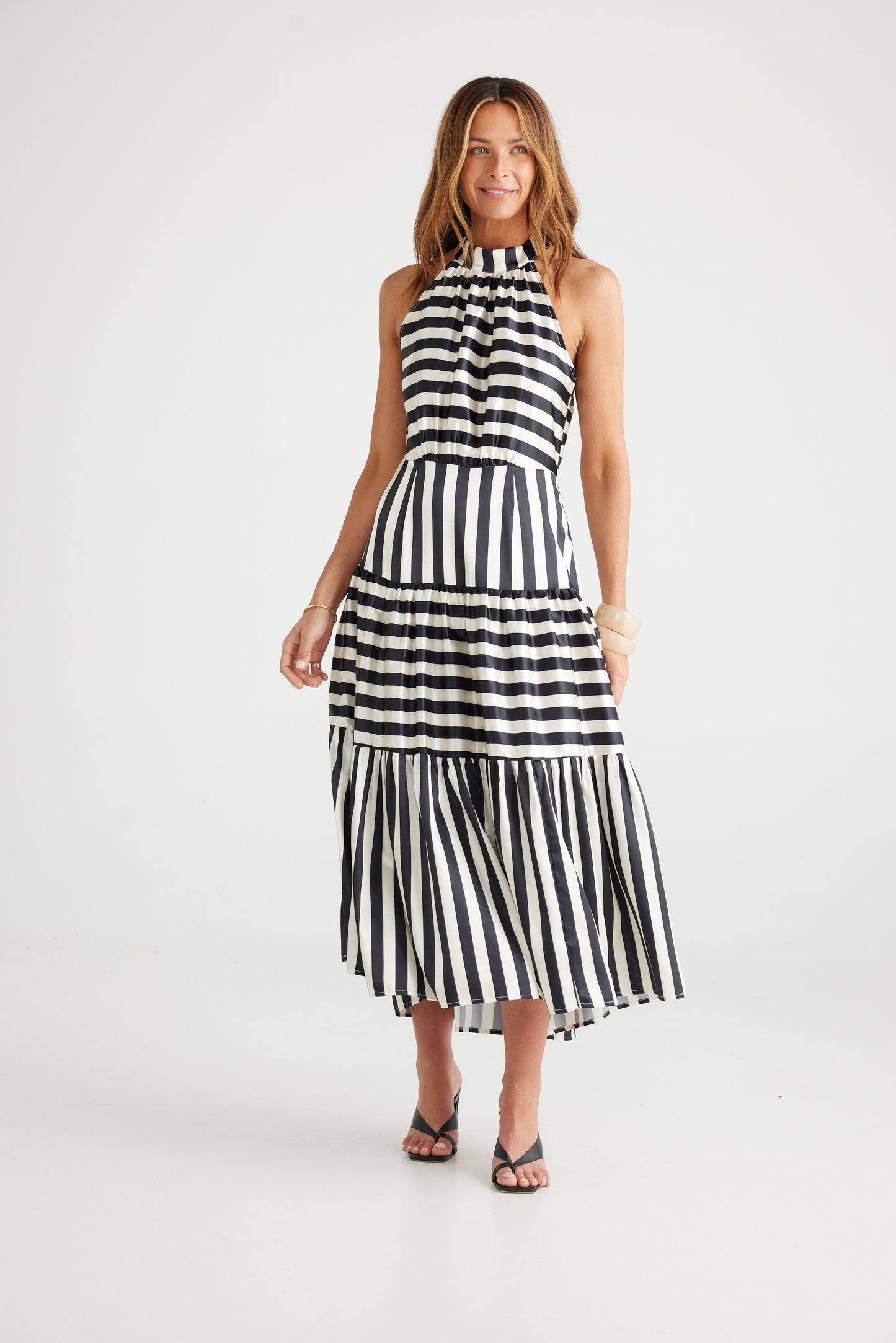 Greta Dress (Midnight Stripe)