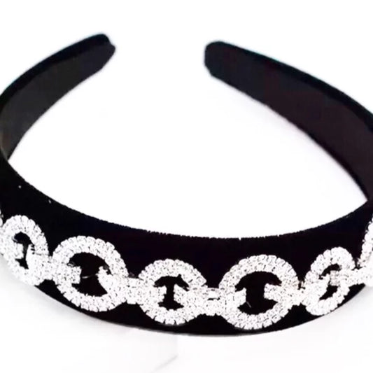 Headband Bling - Black Chanel Chain