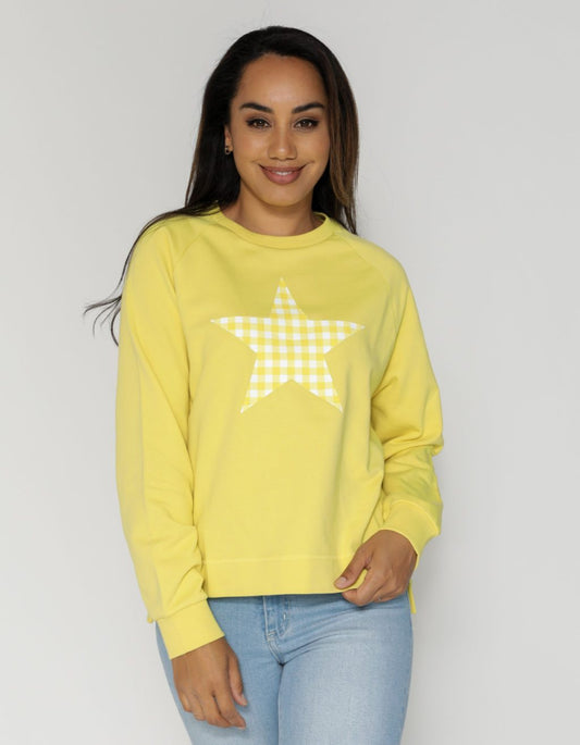 Ithica Sweater (Electric Green Gingham Heart)