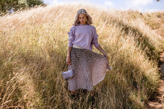 Lexi Ruffle Sweater (Lilac Fog)