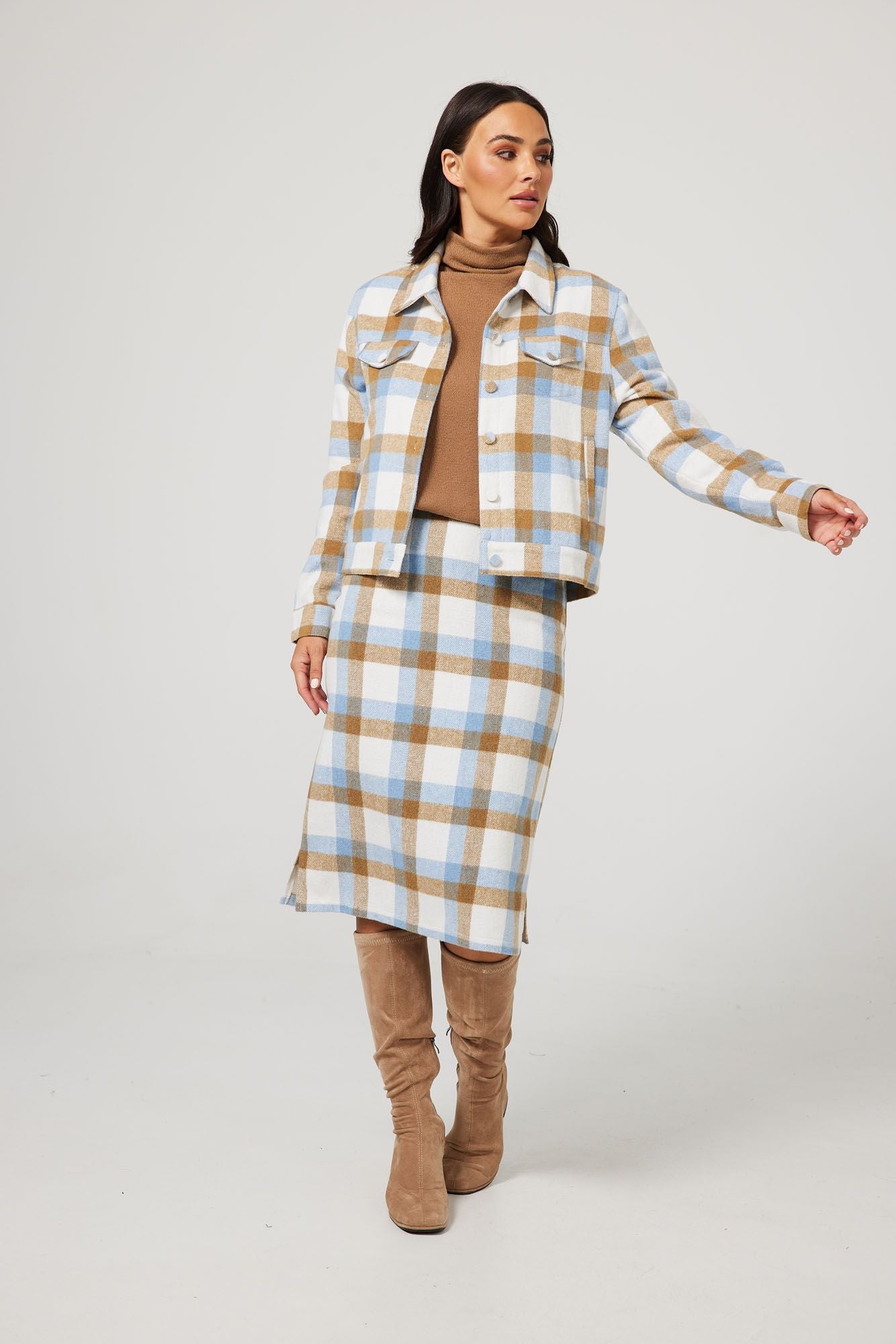 Lodge Jacket (Blue + Tan Check)