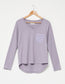 Long Sleeve V-Neck Tee (Lavender/Gingham)