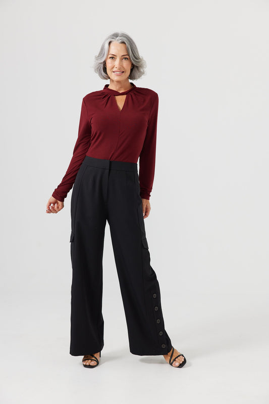 Marnie Long Sleeve Top (Berry Jersey)