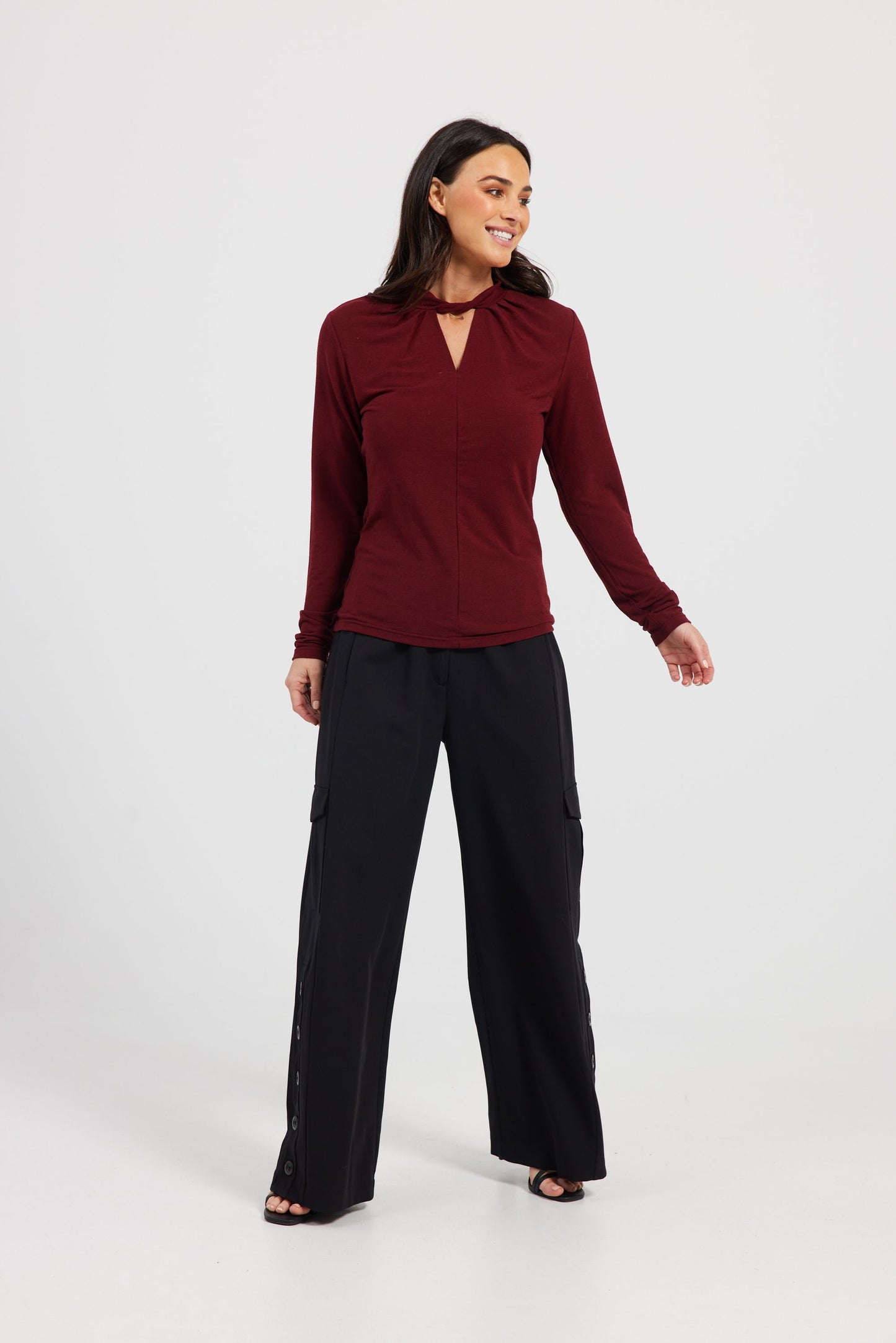 Marnie Long Sleeve Top (Berry Jersey)