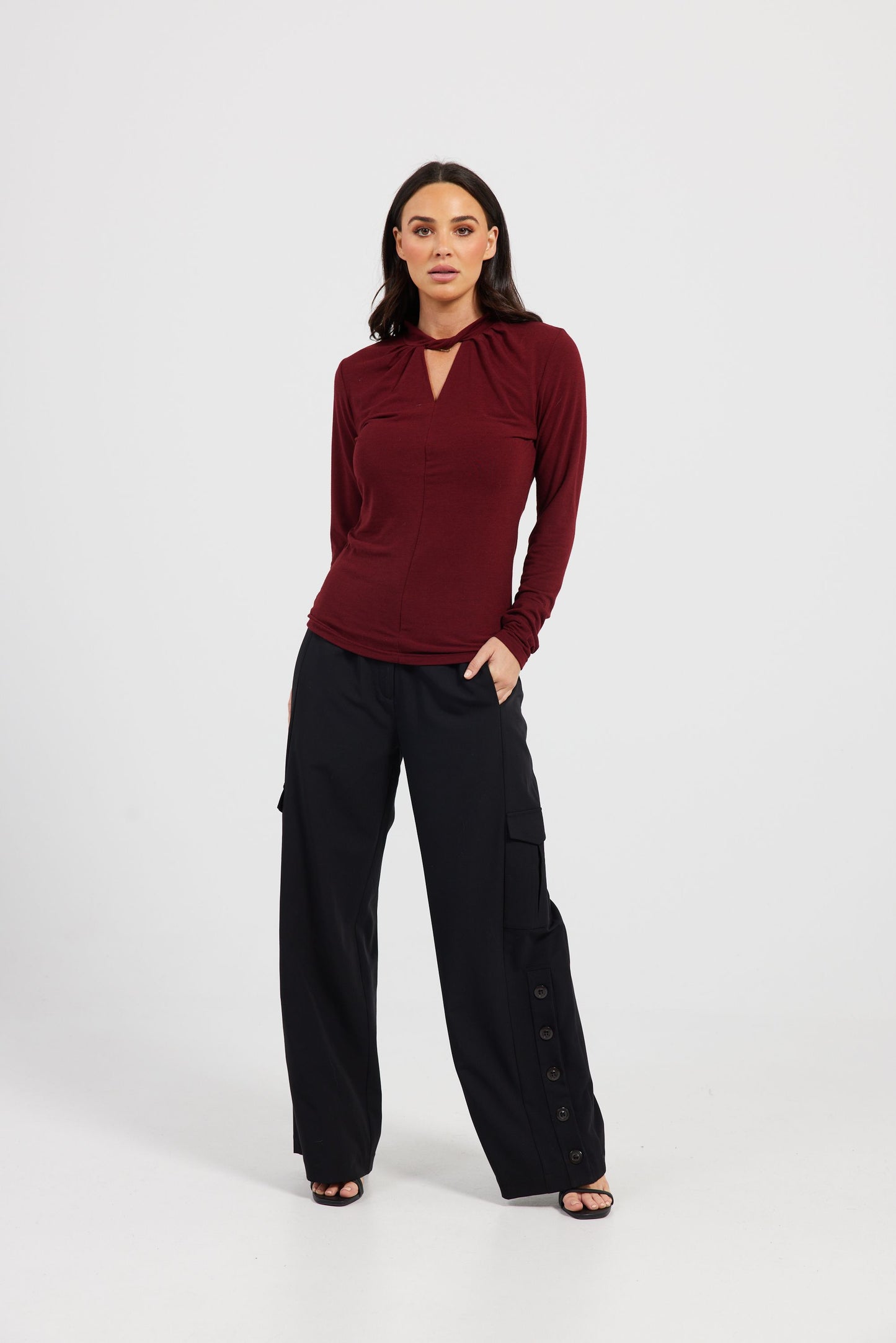 Marnie Long Sleeve Top (Berry Jersey)