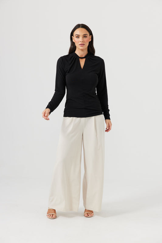 Marnie Long Sleeve Top (Black Jersey)