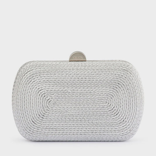 Martina Coiled Rope Clutch (Silver)