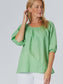 Pippa Puff Sleeve Linen Top (Peppermint)