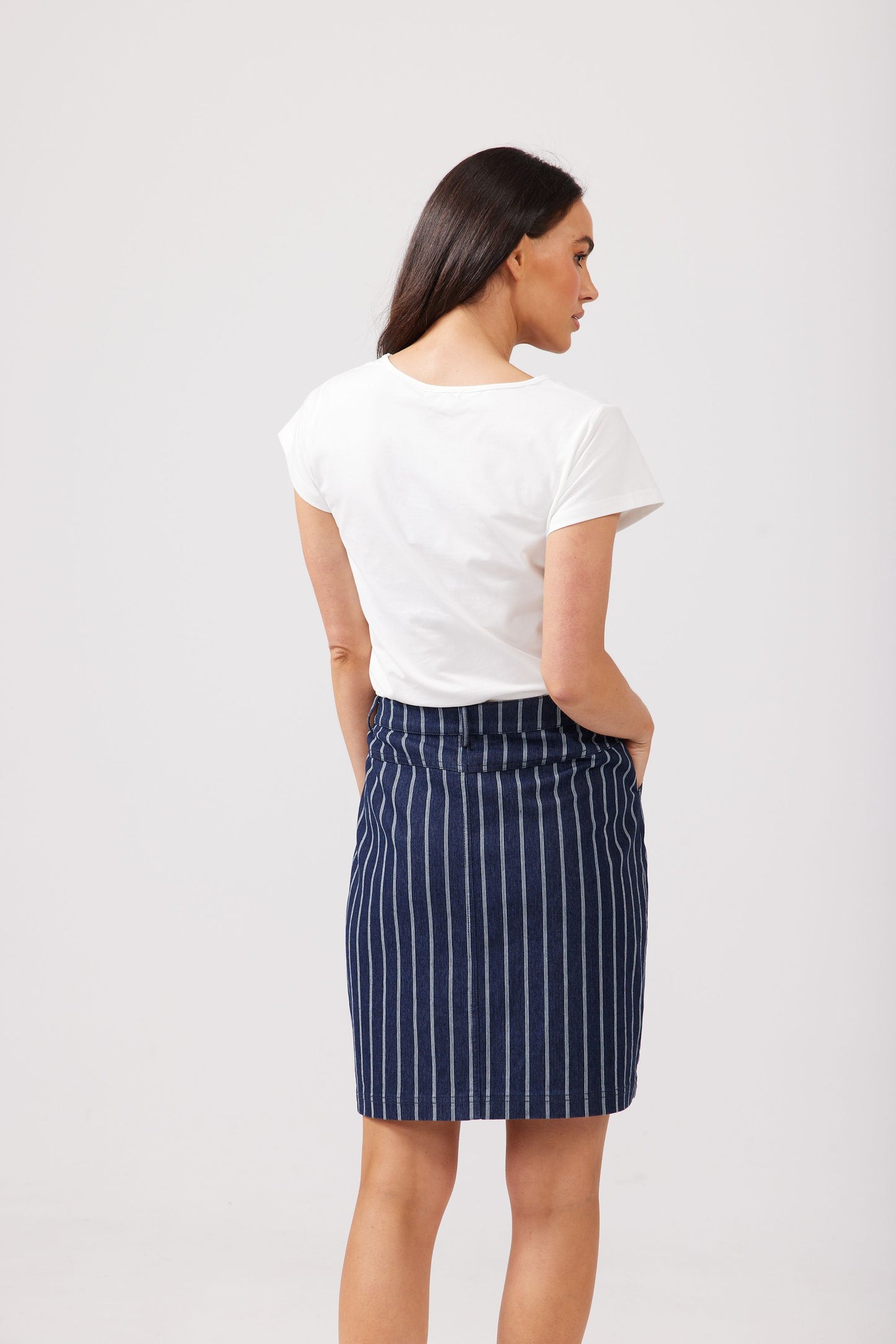 Rodeo Skirt (Indigo + White Stripes)