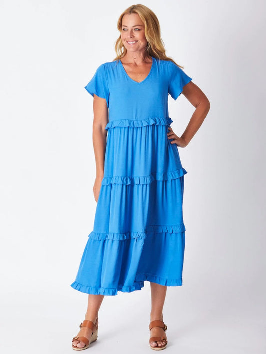 Ruffle Tier Dress (Blue)