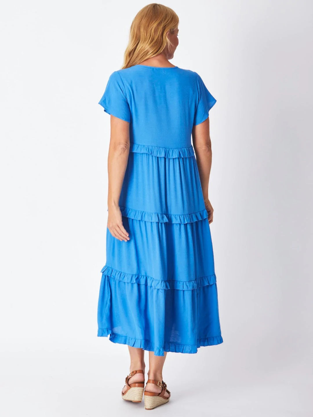 Ruffle Tier Dress (Blue)