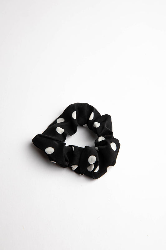 Spotted Scrunchie (Black + White)