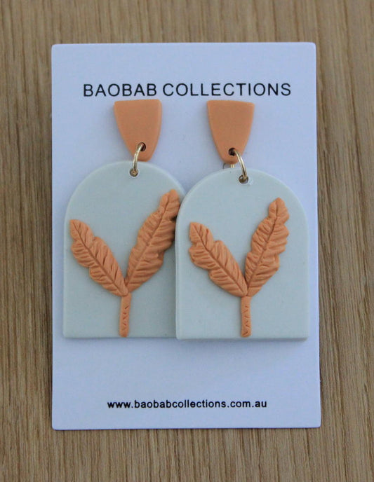 The Palms Earring (Orange Drop & Palm)