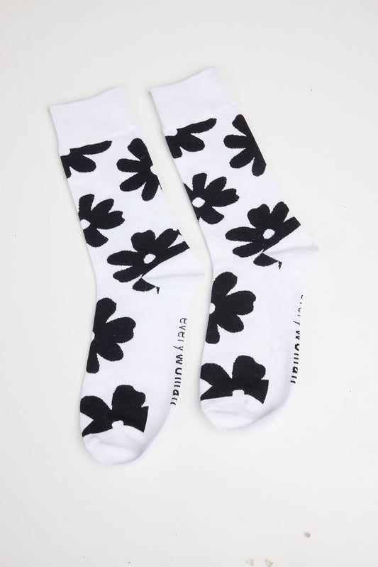 Winter Bloom Socks (White)