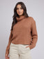 Elodie Roll Neck Knit (Tan)